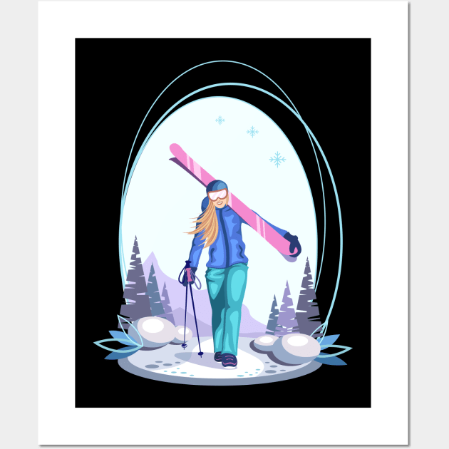 Skier Wall Art by Design by Arapova